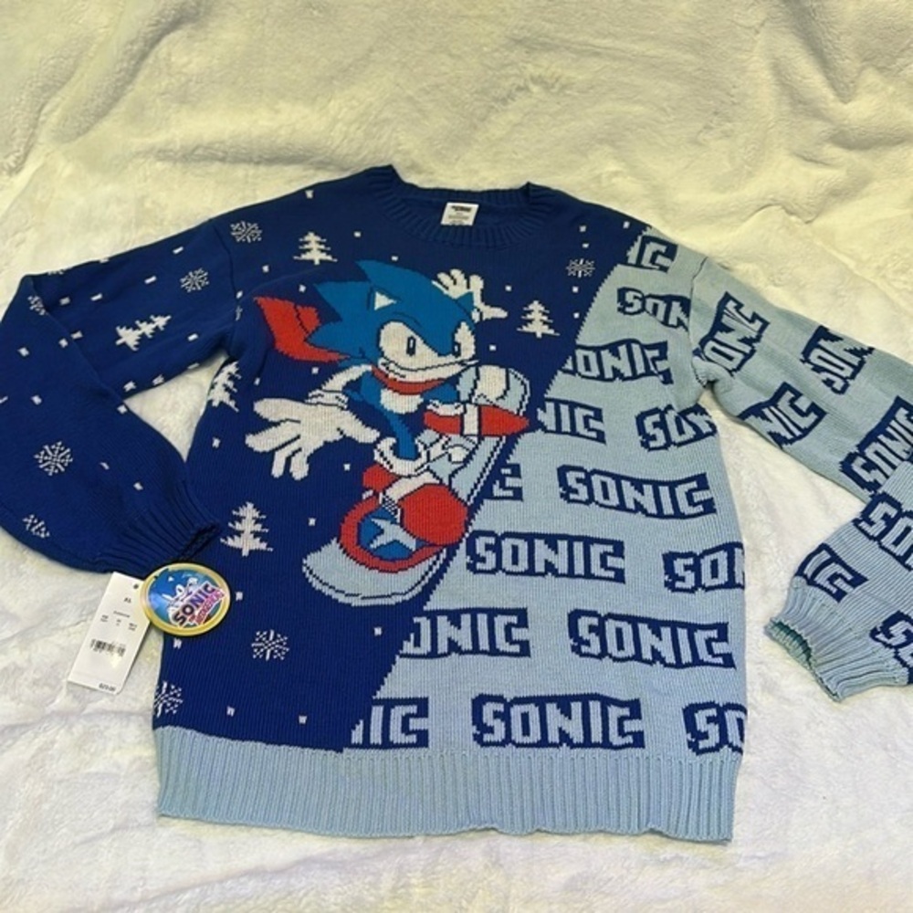 Sonic The Hedgehog Boys Crewneck  Sweater XL New